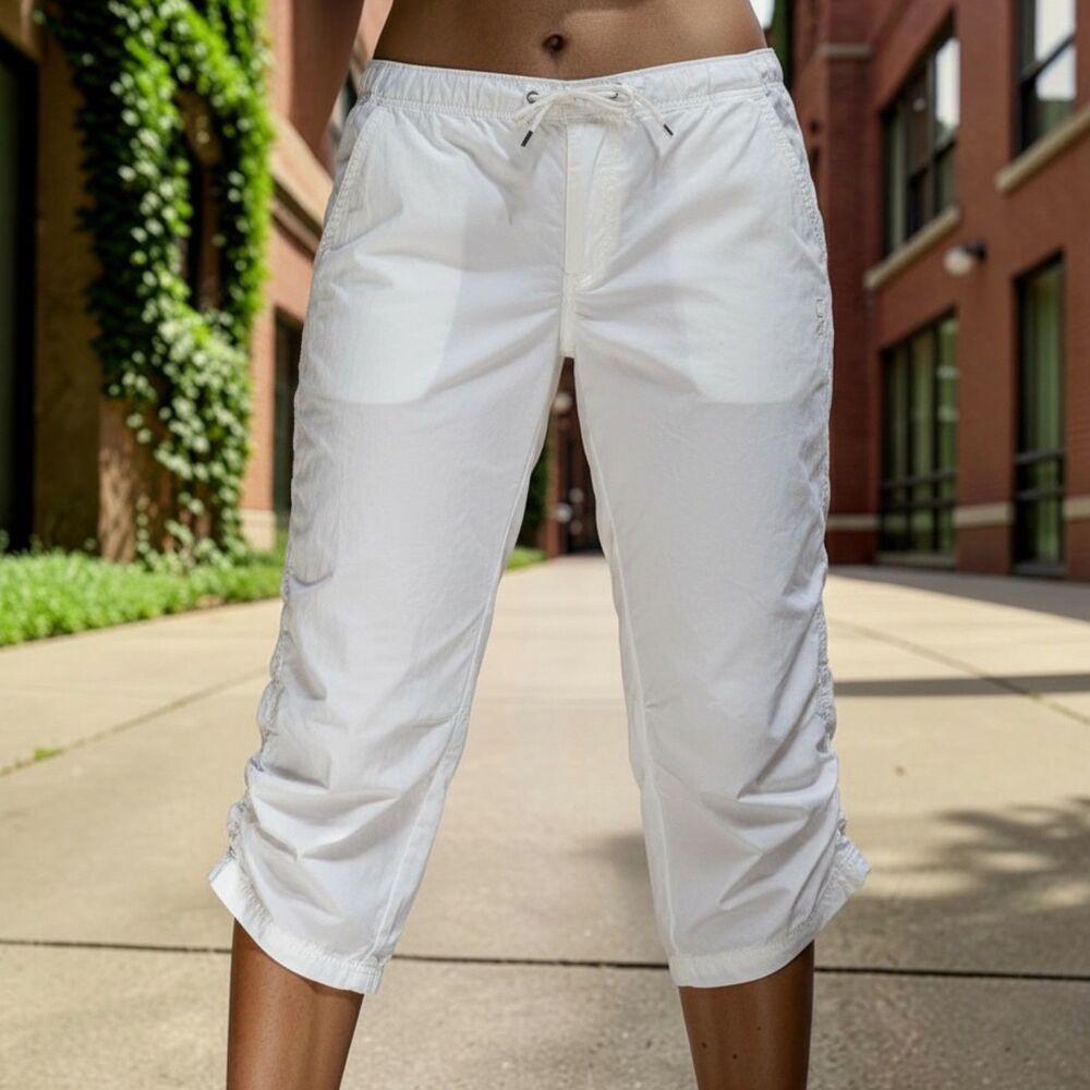Lauren Ralph Lauren White Cargo Jogger Pants Women’s 8 Drawstring Utility